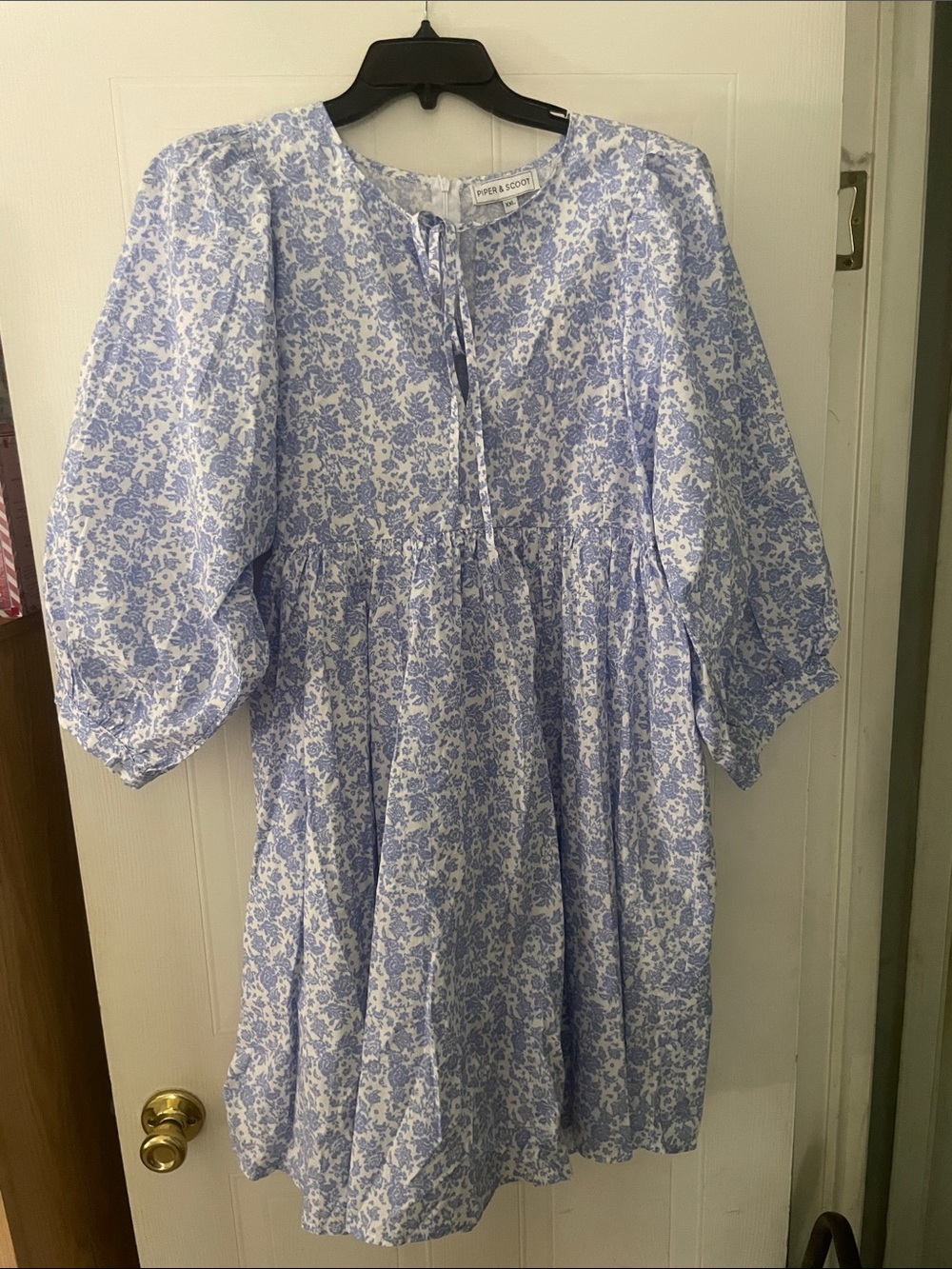 Piper & Scoot Light Blue Floral Peasant Dress by Pioer & Scoot